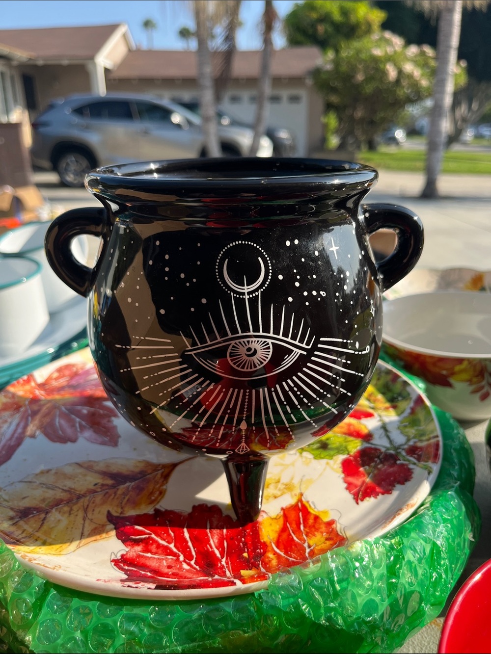 Black Celestial Eye Ceramic planter Pot - Brand